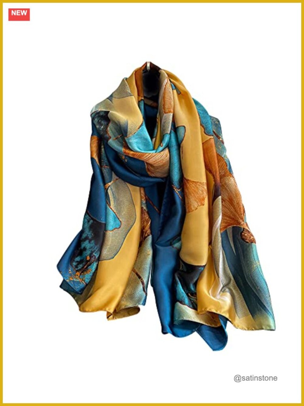 100% Silk Long Scarf Lightweight Fashion Wrap Shawl